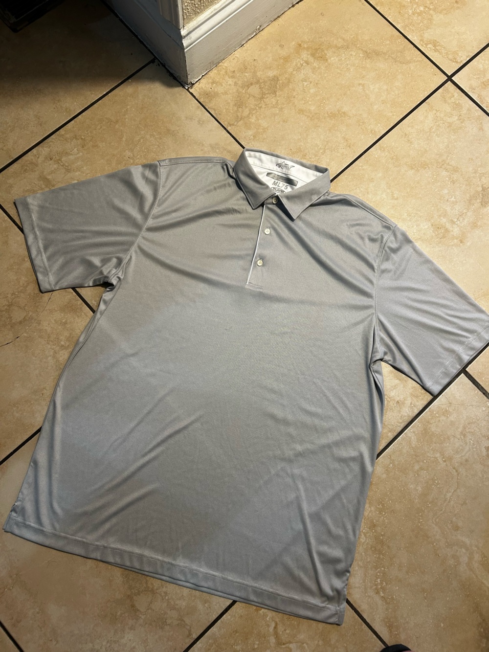 Greg Norman Collection Silver Gray Performance Polo